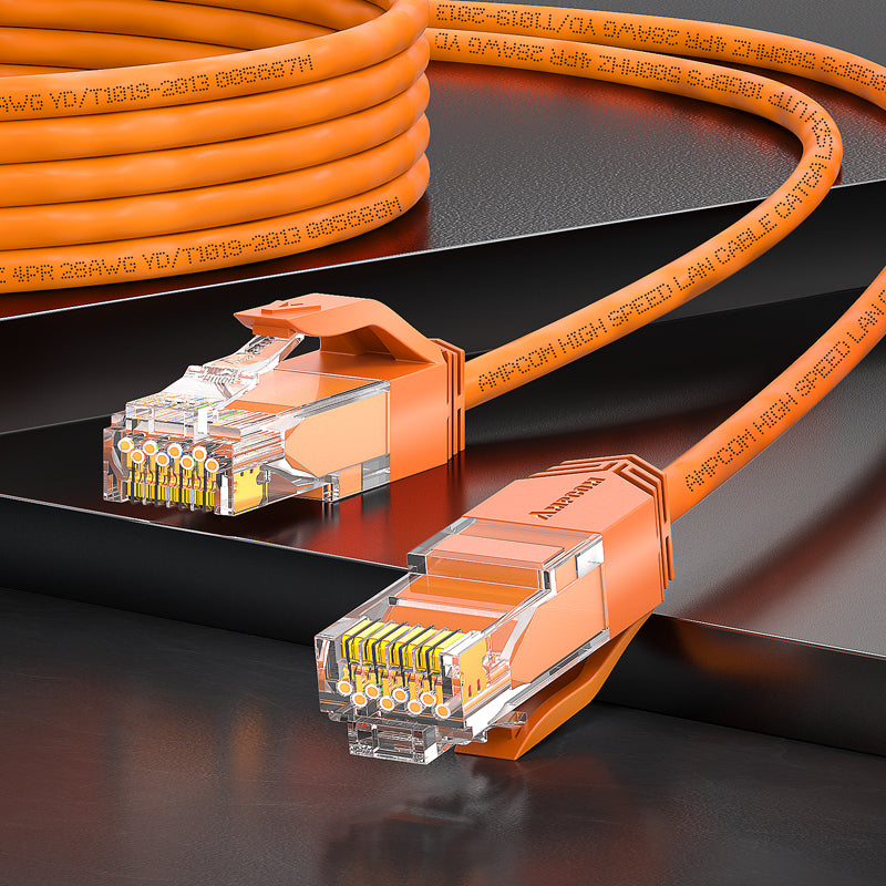 AMPCOM Cat6a 28AWG UTP Patch Cable, Ultra-Slim, LSZH, for High-density Data Center Cabling