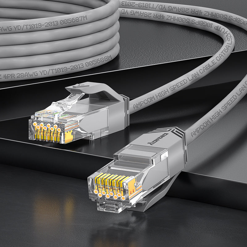 AMPCOM Cat6a 28AWG UTP Patch Cable, Ultra-Slim, LSZH, for High-density Data Center Cabling