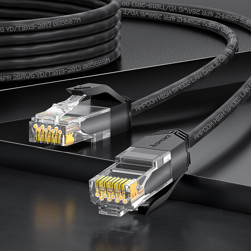 AMPCOM Cat6 28AWG UTP Patch Cable, Ultra-Slim, LSZH, for High-density Data Center Cabling